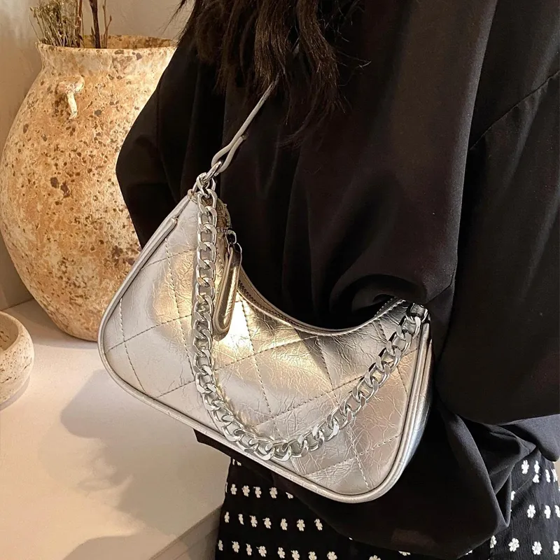 Juju Jimmy PU Shoulder Bag Regular Women's Silver-2