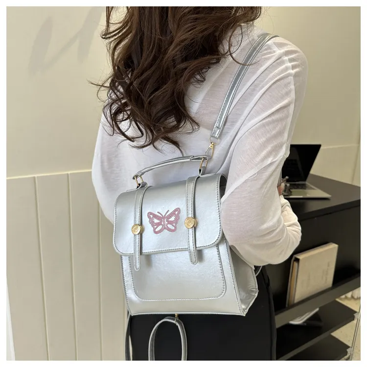 Juju Jimmy PU Backpack Regular Women's Black/Silver/White-7