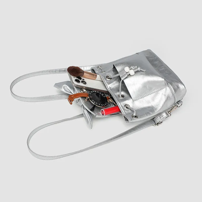 Juju Jimmy PU Backpack Regular Women's Premium Silver-7
