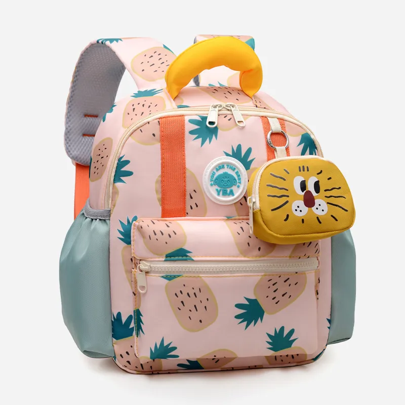 Juju Jimmy Nylon Backpack Regular Women's Beige Pink/Green/Pink-2