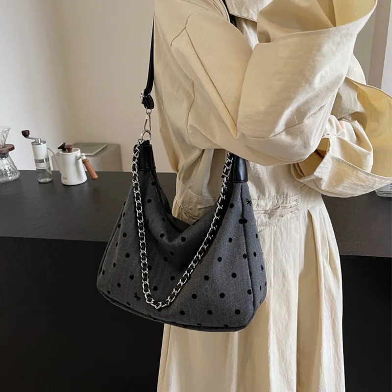 Juju Jimmy Canvas Shoulder Bag Regular Women's Black Gray-3