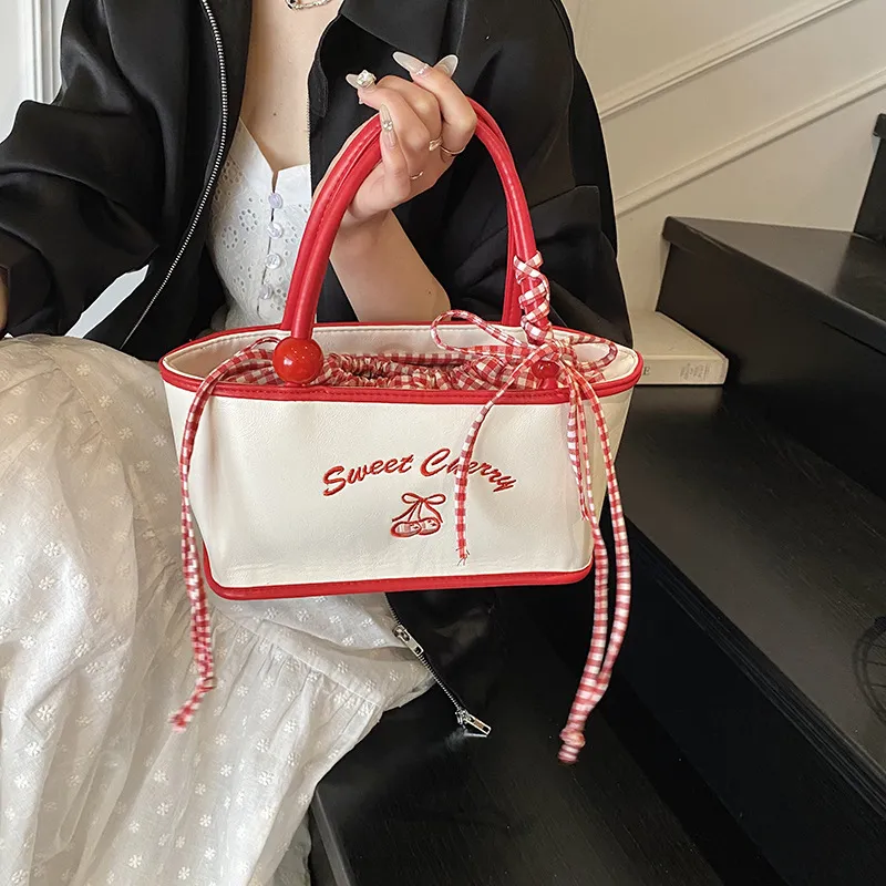 Juju Jimmy PU Handbag Regular Women's White & Red-5
