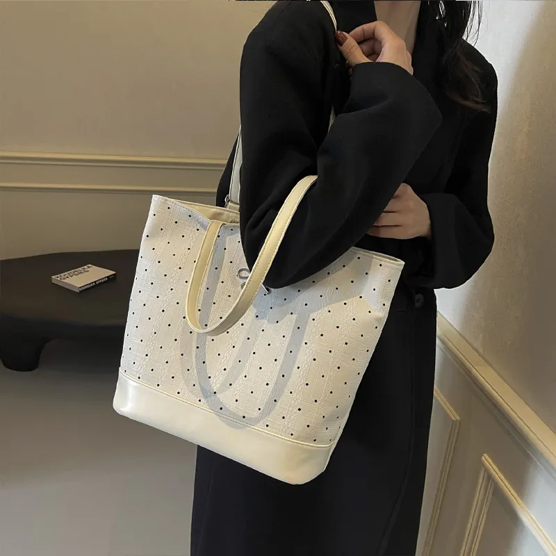 Juju Jimmy PU Tote Bag, Shopping Bag, Shoulder Bag Regular Women's White-4