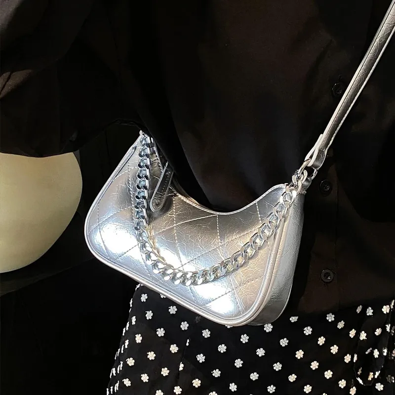 Juju Jimmy PU Shoulder Bag Regular Women's Silver-3