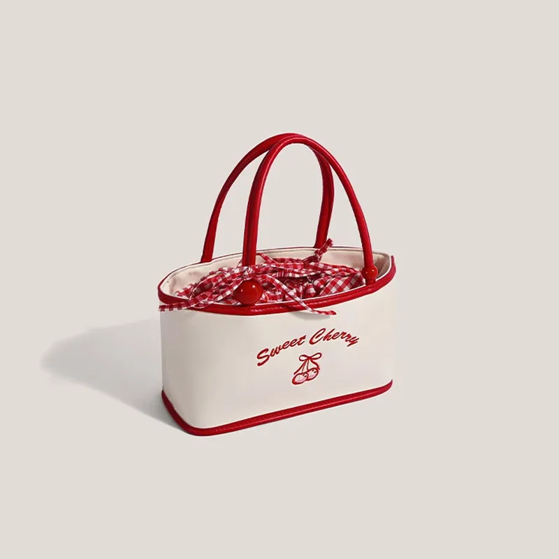 Juju Jimmy PU Handbag Regular Women's White & Red-3