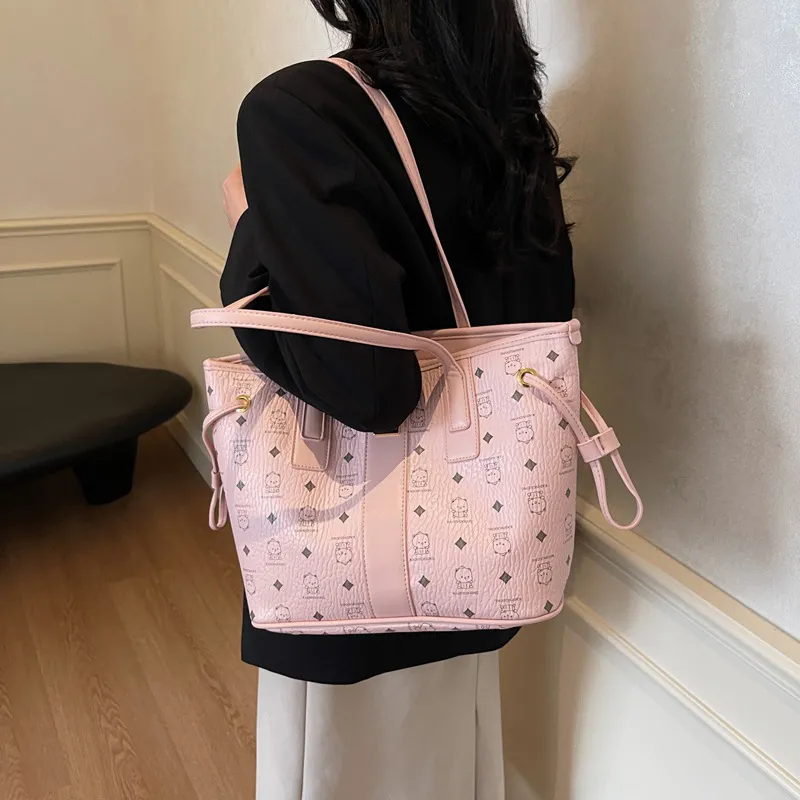 Juju Jimmy PU Handbag, Shoulder Bag Tubas Women's Black/Coffee/Cherry Blossom Pink-11
