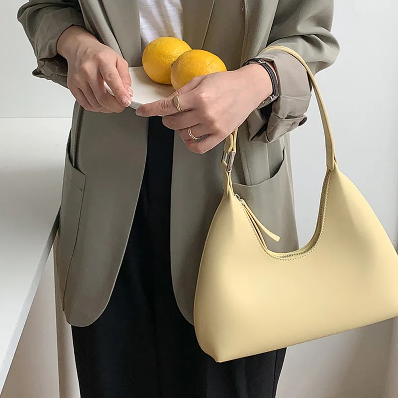 Juju Jimmy PU One Shoulder Handbag Medium Size Women's Yellow-3