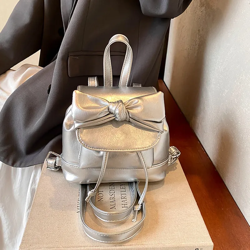 Juju Jimmy PU Backpack Regular Women's Premium Silver-4