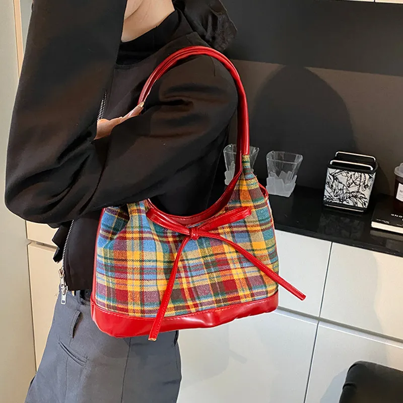 Juju Jimmy PU With Polyester One Shoulder Handbag Women's Red-5