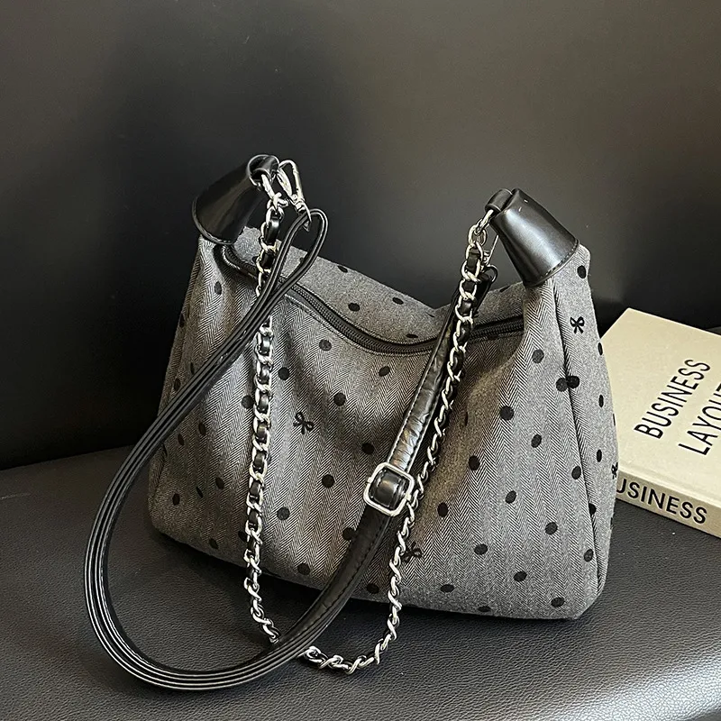 Juju Jimmy Canvas Shoulder Bag Regular Women's Black Gray-4