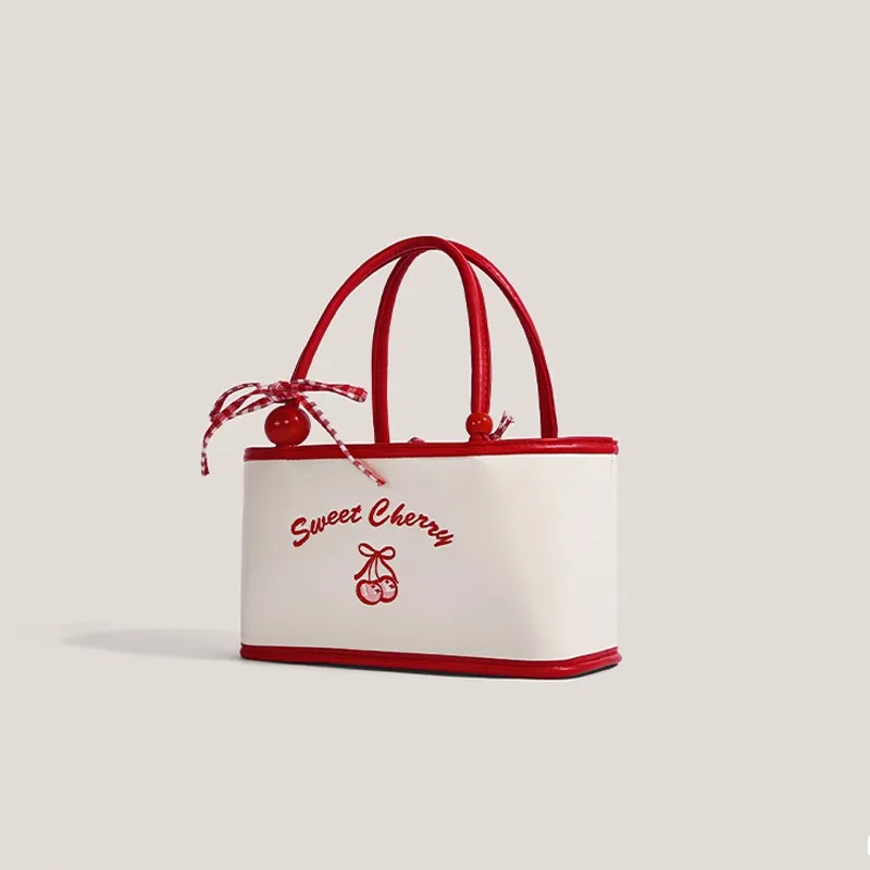 Juju Jimmy PU Handbag Regular Women's White & Red-1