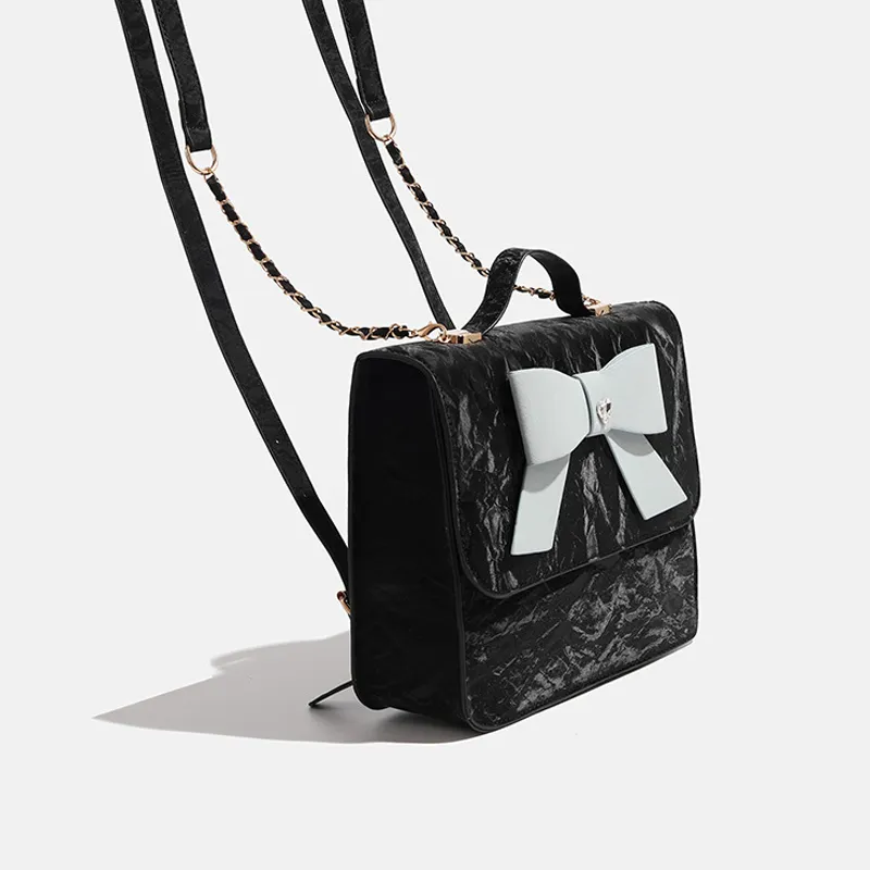 Juju Jimmy Artificial Leather Backpack Women's Black-3