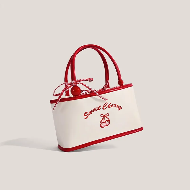 Juju Jimmy PU Handbag Regular Women's White & Red-2
