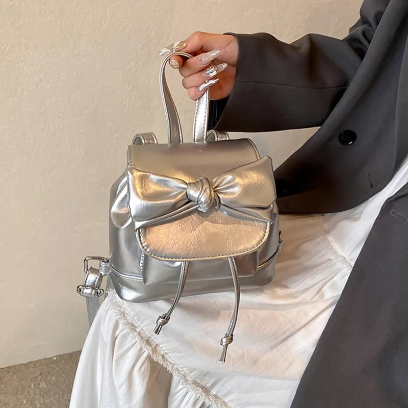 Juju Jimmy PU Backpack Regular Women's Premium Silver-2