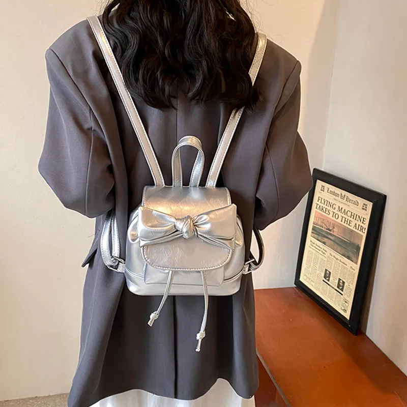 Juju Jimmy PU Backpack Regular Women's Premium Silver-1