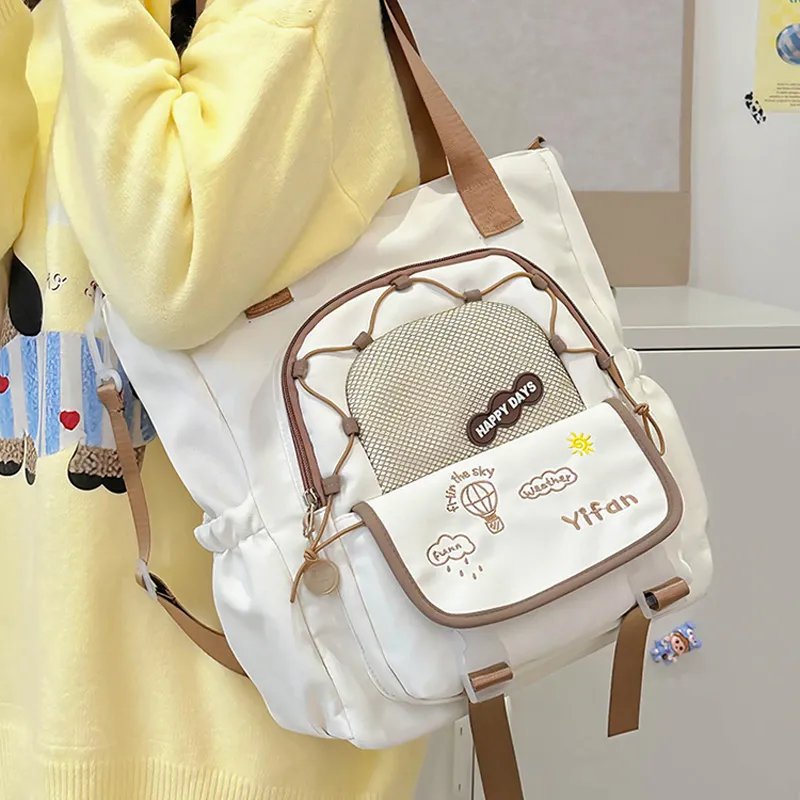 Juju Jimmy Nylon Shoulder Bag Regular Unisex Yellow/Blue/Beige/Black-9