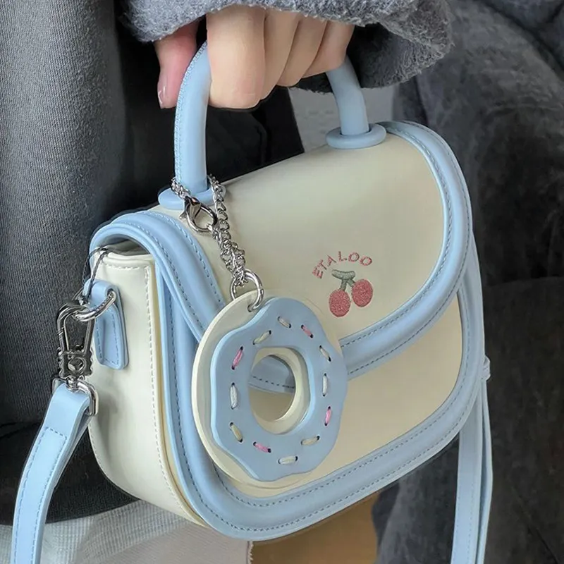 Juju Jimmy PU Crossbody Bag, Handbag Regular Women's Blue/Pink-1