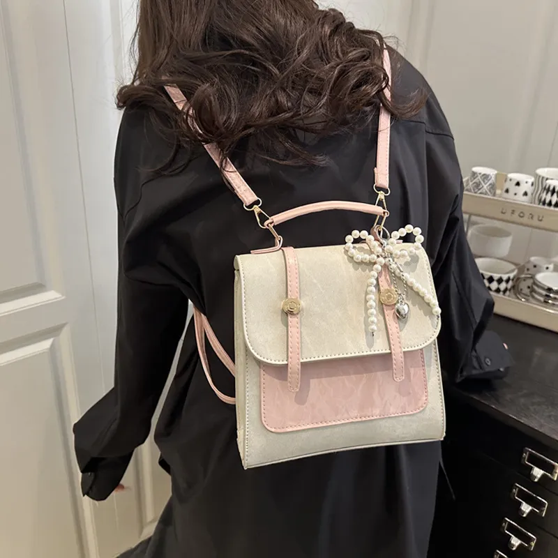 Juju Jimmy PU Crossbody Backpack Regular Women's Blue/Beige-8