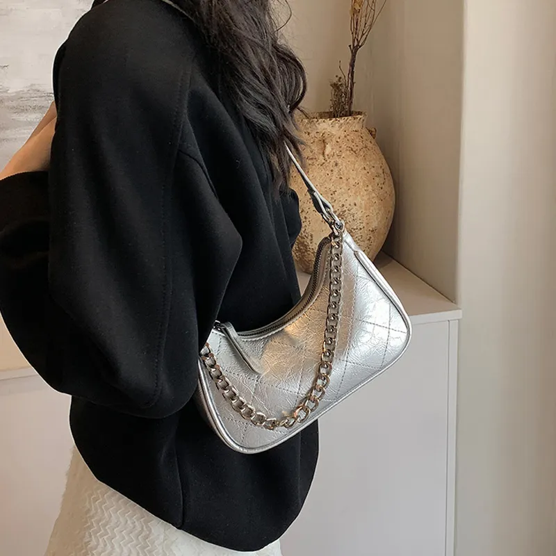 Juju Jimmy PU Shoulder Bag Regular Women's Silver-5