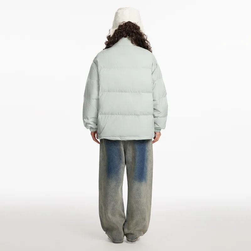 Teach Peace Basic Letter Print Thickened Stand Collar 90 Fill Power White Duck Down Coat Down Jacket Unisex-16