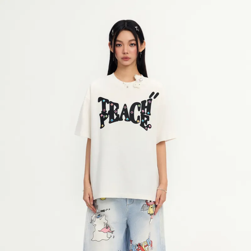 Teach Peace T Shirt Unisex White-2
