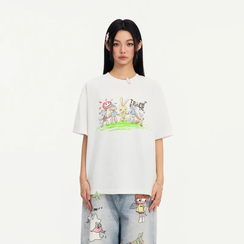 Teach Peace T Shirt Unisex White-2