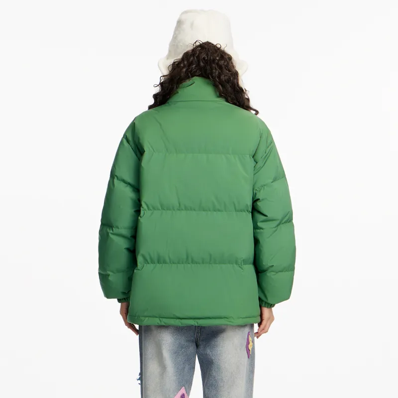 Teach Peace Basic Letter Print Thickened Stand Collar 90 Fill Power White Duck Down Coat Down Jacket Unisex-2