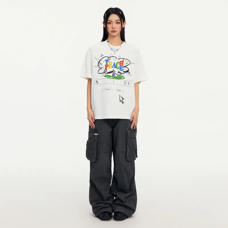 Teach Peace T Shirt Unisex White-4