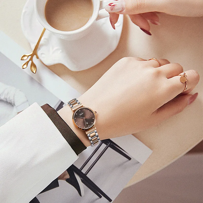 EBOHR Cana Collection Automatic Mechanical Movement Stainless Steel Strap Watch Women's Watch White Dial-3