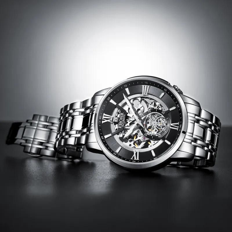 EBOHR Master Collection Mechanical Heart Mechanical Movement Watch Men's Watches Black Dial-12