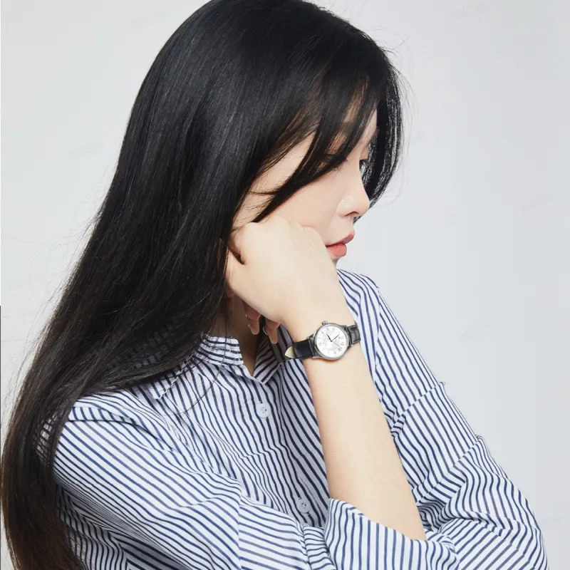 EBOHR Cana Collection Mechanical Movement Cowhide Strap Watch Women's Watch White Dial-9