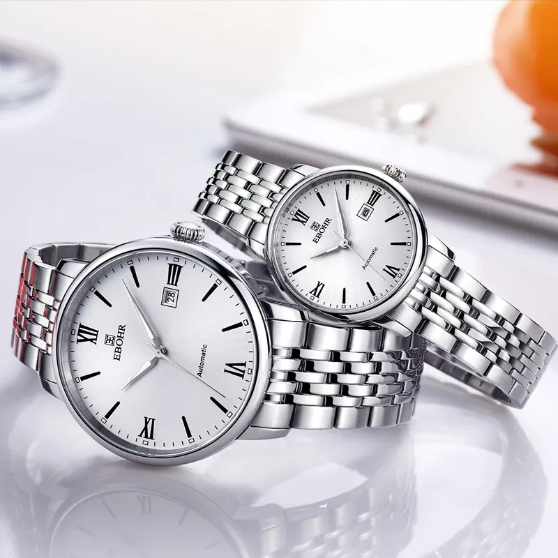 EBOHR Master Collection Mechanical Movement Watch Unisex Silver Dial-1