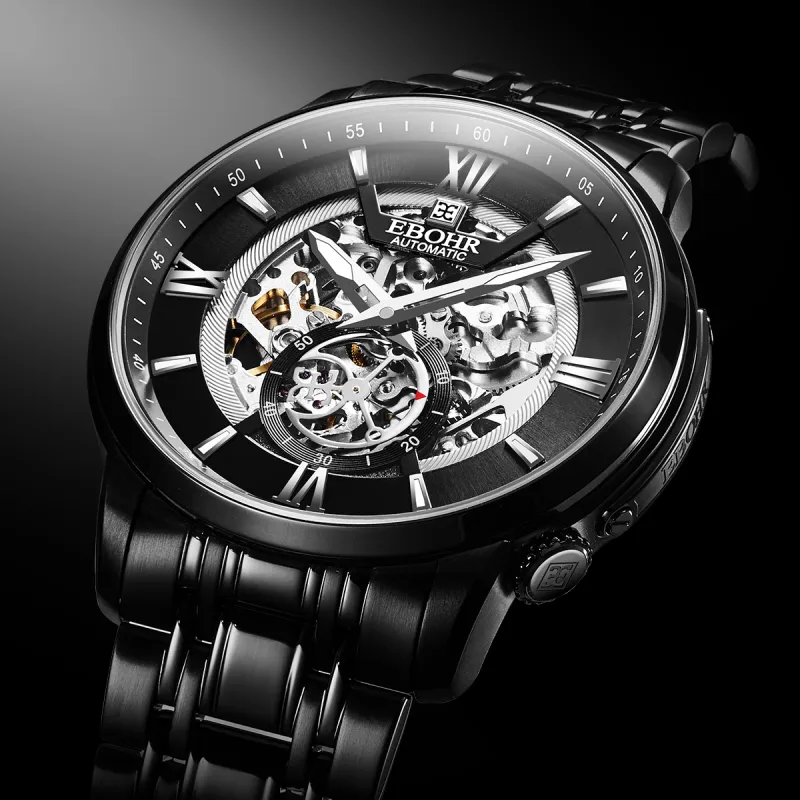 EBOHR Master Collection Mechanical Heart Mechanical Movement Watch Men's Watches Black Dial-2
