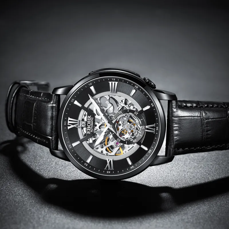 EBOHR Master Collection Mechanical Heart Mechanical Movement Watch Men's Watches Black Dial-4