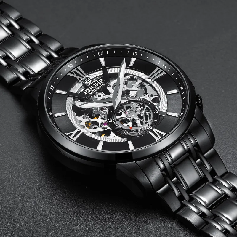 EBOHR Master Collection Mechanical Heart Mechanical Movement Watch Men's Watches Black Dial-3