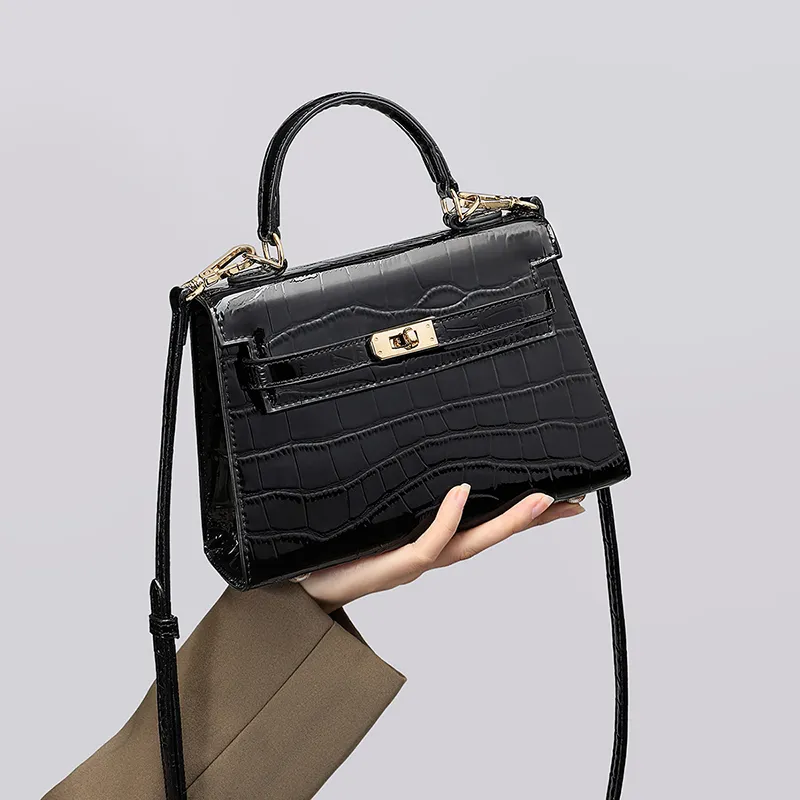 EBLAN Cow Leather Shoulder Bag, Crossbody Bag Regular Women's Black-6