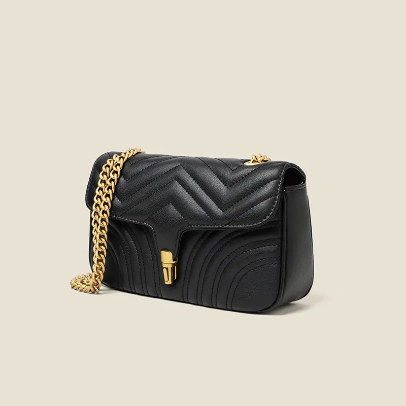 EBLAN Cow Leather Shoulder Bag, Crossbody Bag Regular Women's Black-2