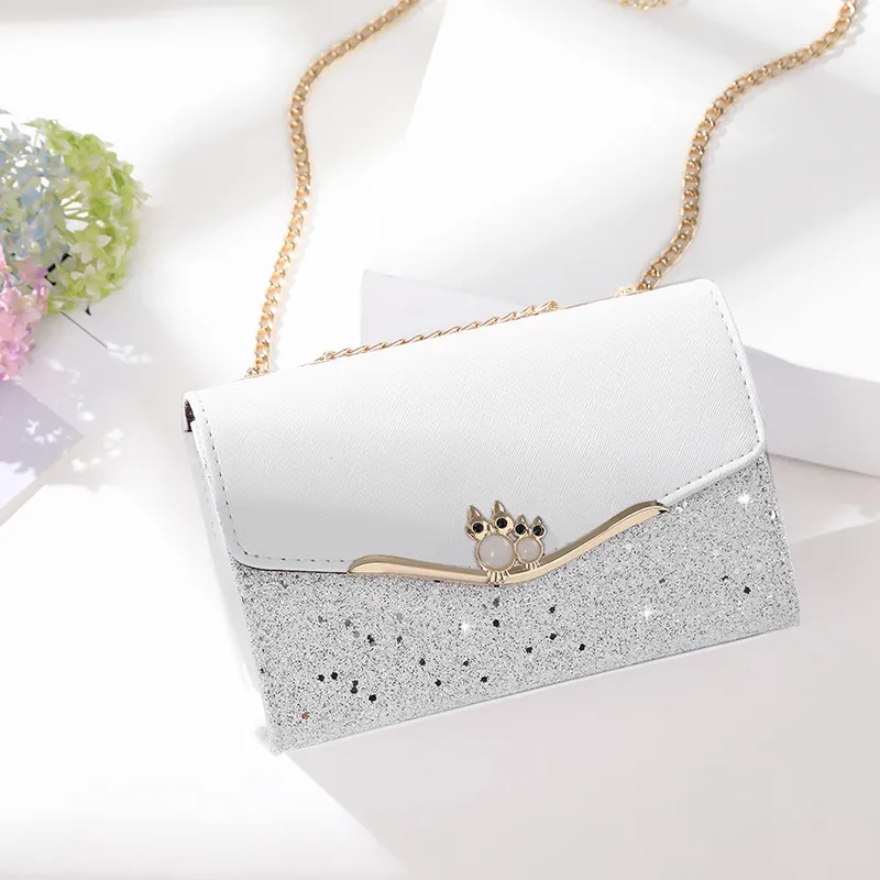 EBLAN Cow Leather Shoulder Bag, Crossbody Bag Regular Women's White-2