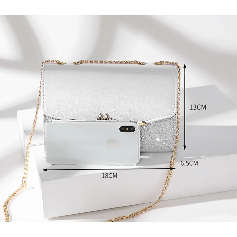 EBLAN Cow Leather Shoulder Bag, Crossbody Bag Regular Women's White-3