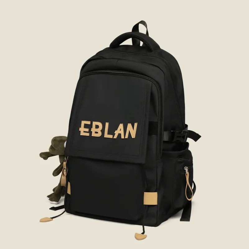 EBLAN Fabric Backpack Regular Unisex Red/Black-8