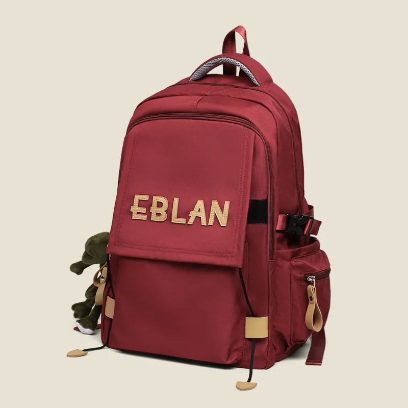 EBLAN Fabric Backpack Regular Unisex Red/Black-3