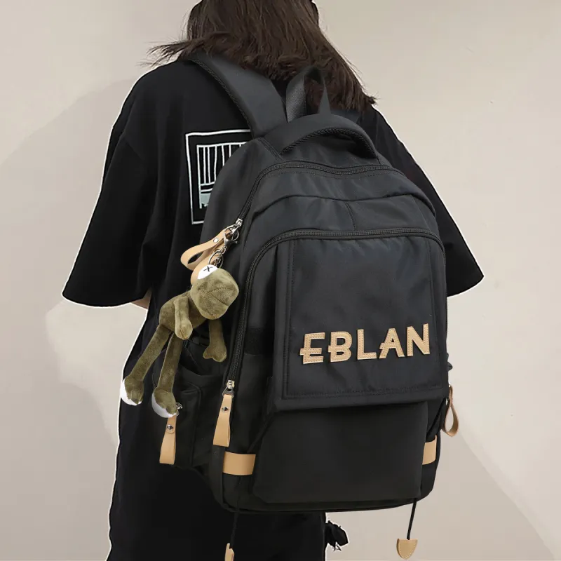EBLAN Fabric Backpack Regular Unisex Red/Black-6