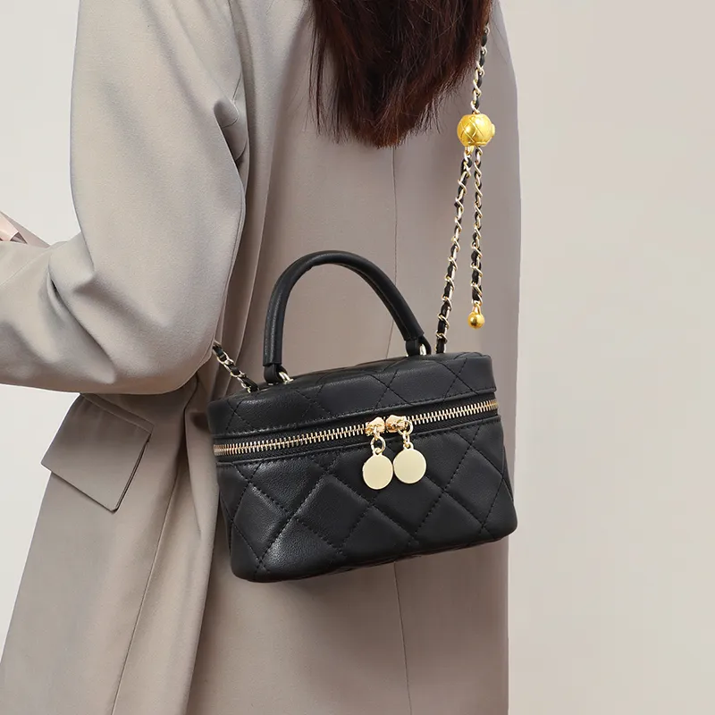 EBLAN Cow Leather Shoulder Bag, Crossbody Bag Regular Women's Black-1