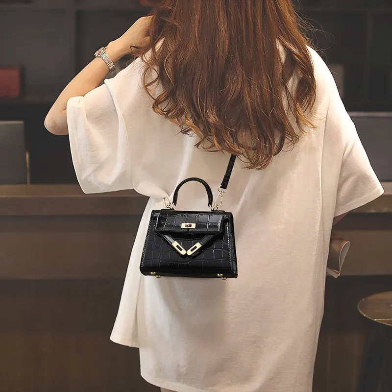 EBLAN Cow Leather Shoulder Bag, Crossbody Bag Regular Women's Black-1