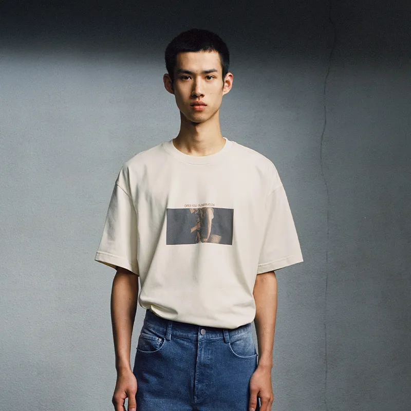 OPICLOTH T-Shirt Unisex Beige Apricot-5