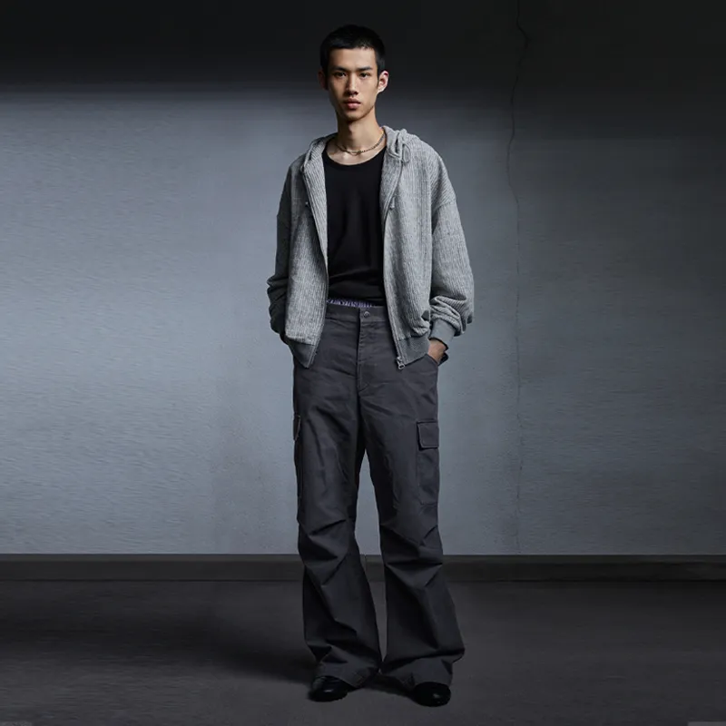 OPICLOTH Casual Pants Unisex Gray-2