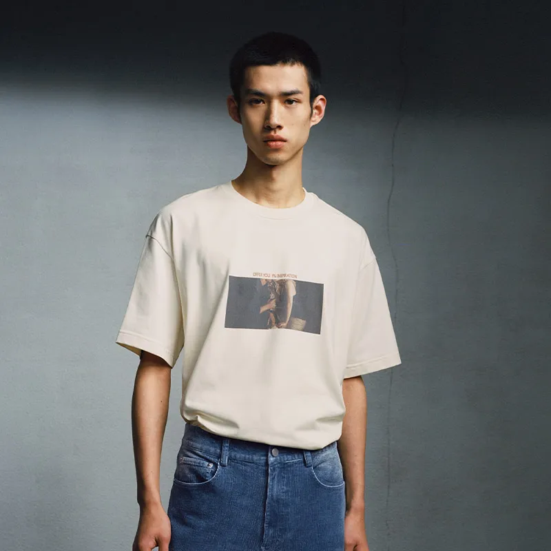 OPICLOTH T-Shirt Unisex Beige Apricot-3