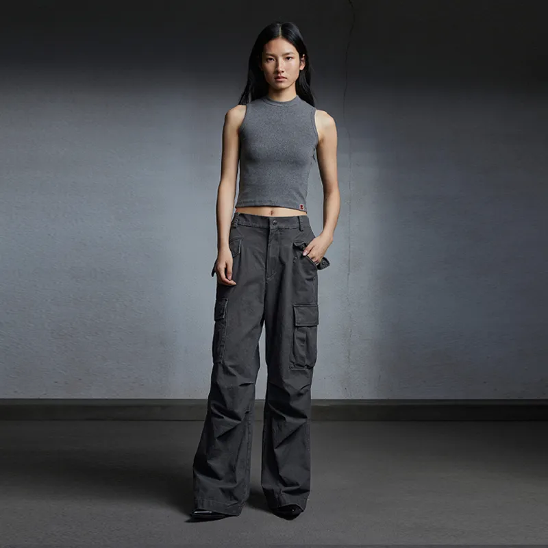 OPICLOTH Casual Pants Unisex Gray-5