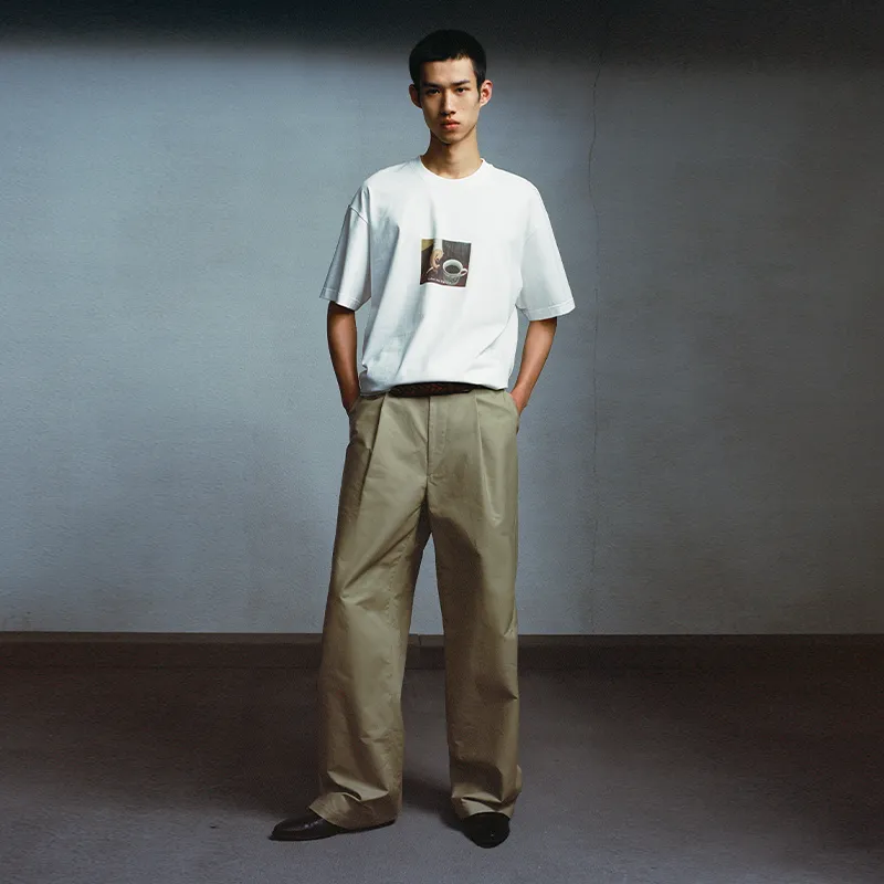 OPICLOTH Casual Pants Unisex Khaki Green-7