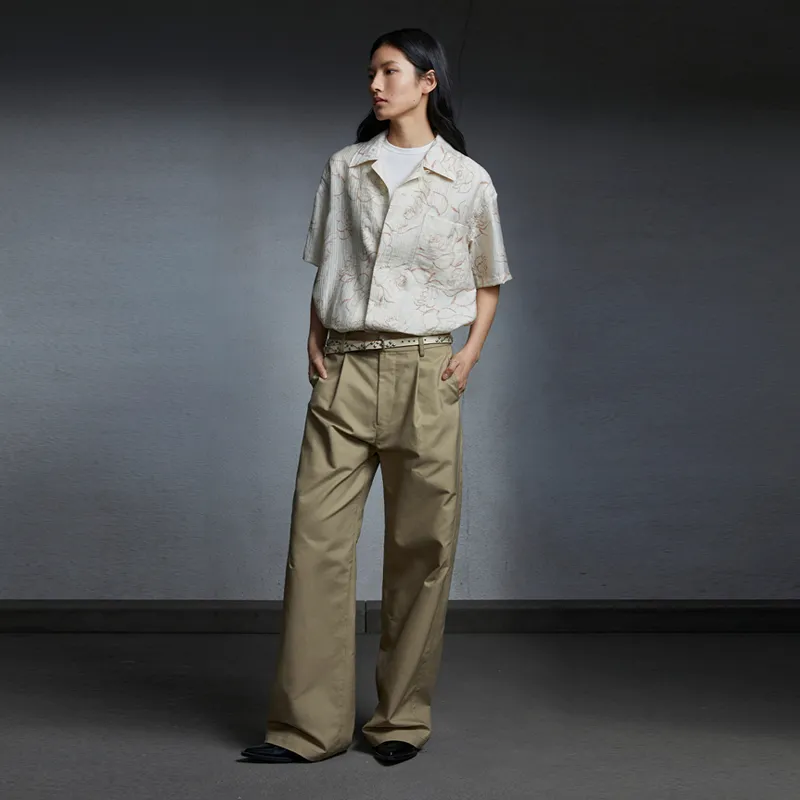 OPICLOTH Casual Pants Unisex Khaki Green-6